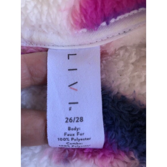 Lane Bryant Livi Half Zip Sherpa Pullover Jacket Size 26/28 Tie Dye Cozy - Picture 8 of 11